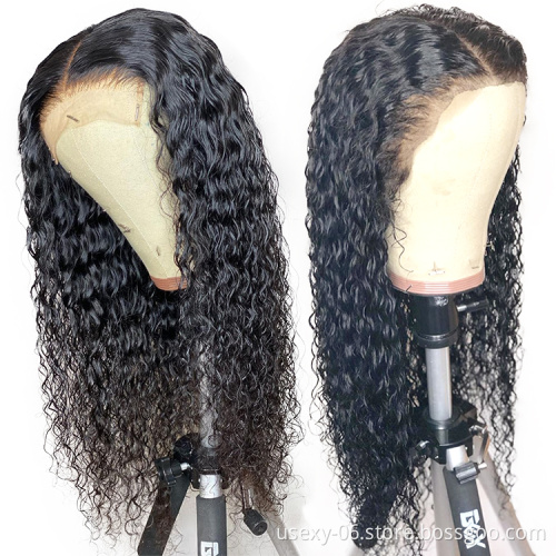 Raw brasilian hair 100% human wig vendors virgin human hair transparent lace frontal wigs 13x6 deep wave thin hd lace front wig